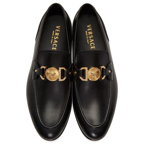 versace gold loafers|Versace medusa shoes men's.